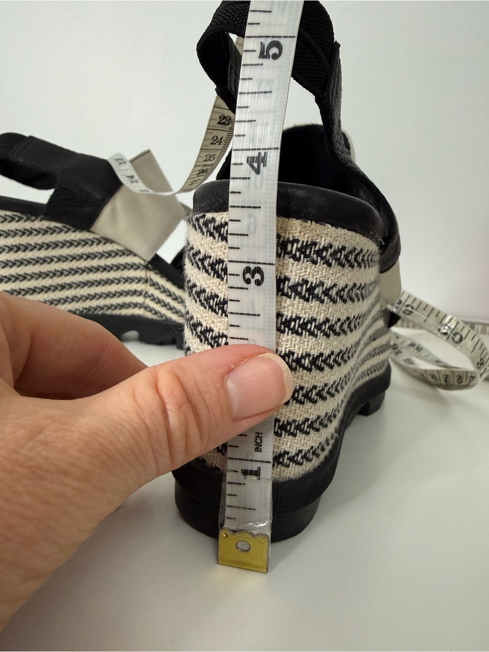Sorel Joanie II Slingback Platform Wedge Leather Sandals Black Cream Women 7.5 - Picture 14 of 16